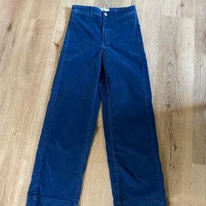Everlane Corduroy Wide Leg Pants Size 2 Blue High Rise 28x28